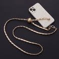 thumbnail image 2 of Bolso bandolera de cuero ajustable de metal para teléfono móvil, accesorio de joyería, cadena cruzada tejida a mano., 2 of 6