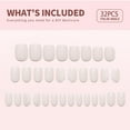 thumbnail image 2 of Press on Nails con punta curvlife, acrílico, cubierta completa, color blanco perlado, 2 of 5