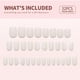 thumbnail image 2 of Press on Nails con punta curvlife, acrílico, cubierta completa, color blanco perlado, 2 of 5