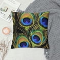 thumbnail image 2 of Orinice Peacock Feather Pattern Graphic Decorative Cushion Throw Pillow Cover for Home Couch Living Room Bed Sofa with Short Plush Material 1PC 22x22in, 2 of 5