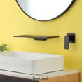 thumbnail image 3 of Boyel Living Waterfall Bathroom Faucet 1- Handle Wall Mount Modern Sink Faucet Bathtub Mixer Tap Solid Brass Matte Black, 3 of 7