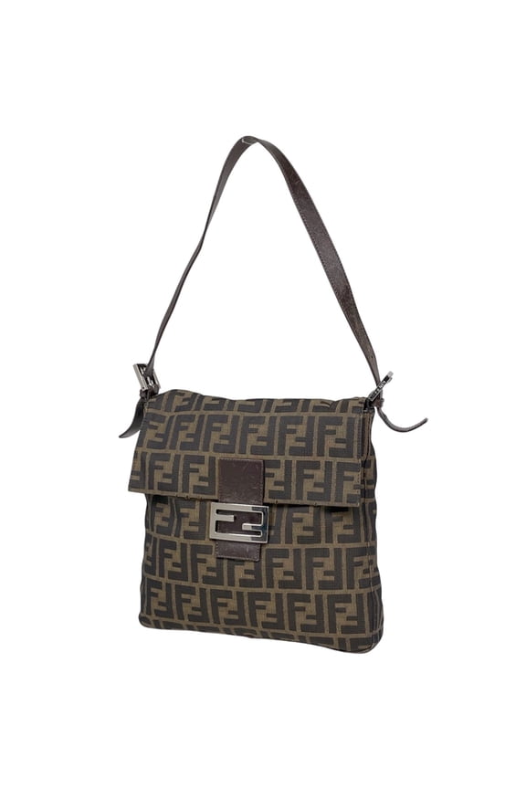 Pre-Owned Fendi Zucca Print Shoulder Bag, Handbag, Brown Canvas, 26730, Women's