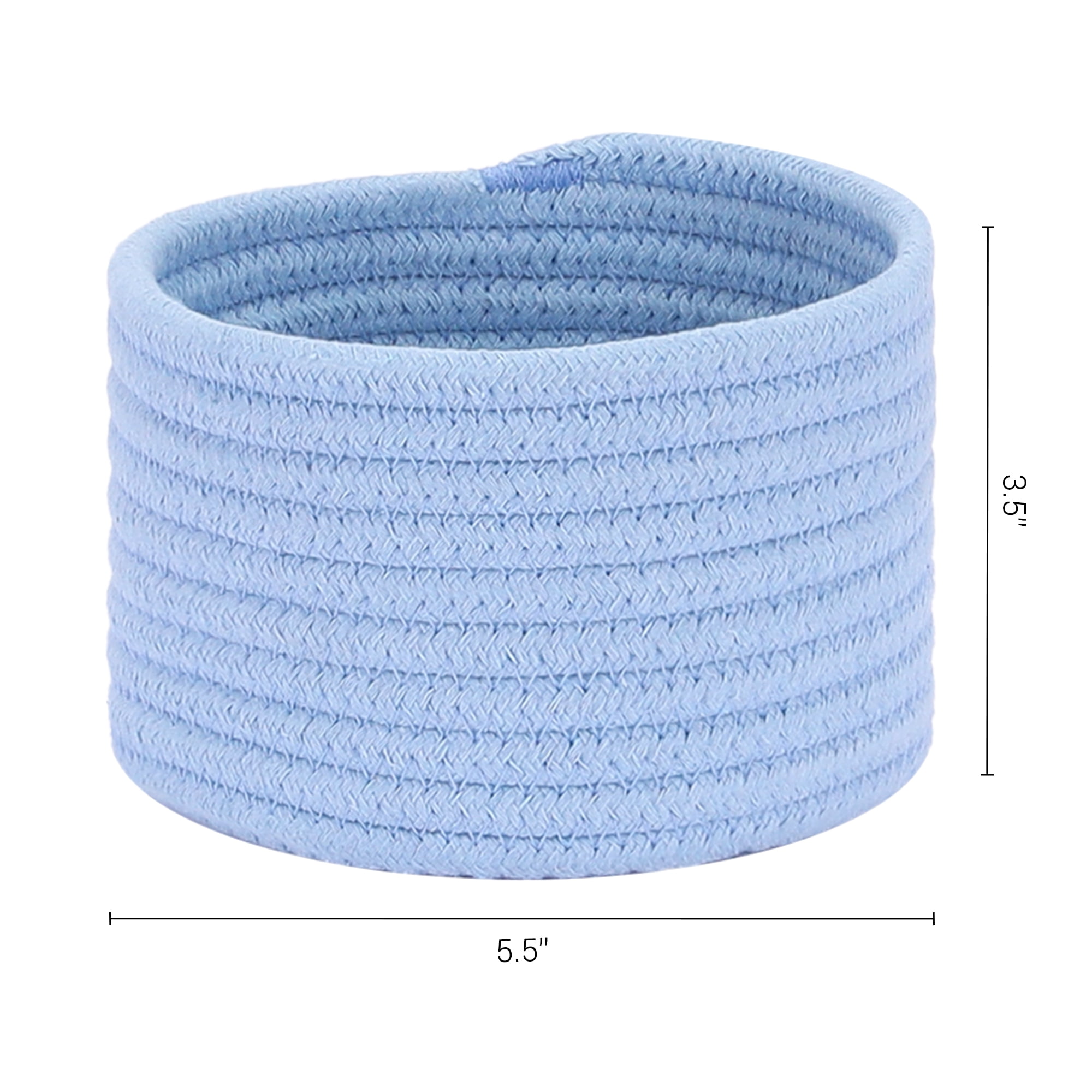 Unique Bargains Woven Storage Basket Shelf Storage Bin for Home Key Tray Bowl Blue S