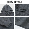 thumbnail image 5 of Tyhengta Men's Hoodies Pullover Plaid Jacquard Hoodie Long Sleeve Casual Drawstring Sweatshirts with Pocket Gray XL, 5 of 9