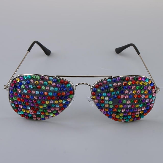 Gafas Funny Photo Props Accesorios de Fiestas Bling Crystal Buen Estiramiento Encogimiento Duradero Fácil de Llevar 01 Yinane Gafas de sol de Diamante