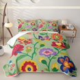 thumbnail image 2 of Erosebridal Colorful Blossom Twin Quilt Set,Colorful Tropical Art Twin Coverlet Set For Girls,2-Piece, 2 of 7