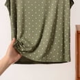 thumbnail image 5 of Fengactive Womens Polka Dot Lounge Top Crew Neck Flutter Sleeve Relaxed Fit Sleepwear Shirt, 5 of 5