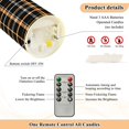thumbnail image 5 of Coffee Colored Checkered Pattern Flameless Candles 2 PCS with Remote Realistic Moving Flame LED Tapered Pillar Set for Home Decor, 5 of 7
