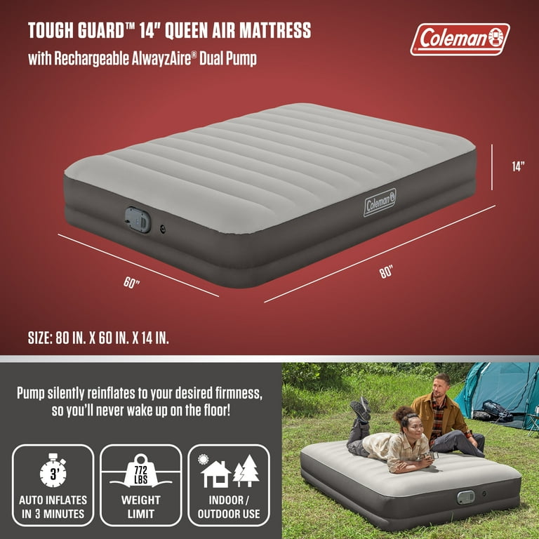 Coleman AlwayzAire Tough Guard Air Mattress Queen 14 Coleman AlwayzAire Tough Guard Air Mattress Queen 14