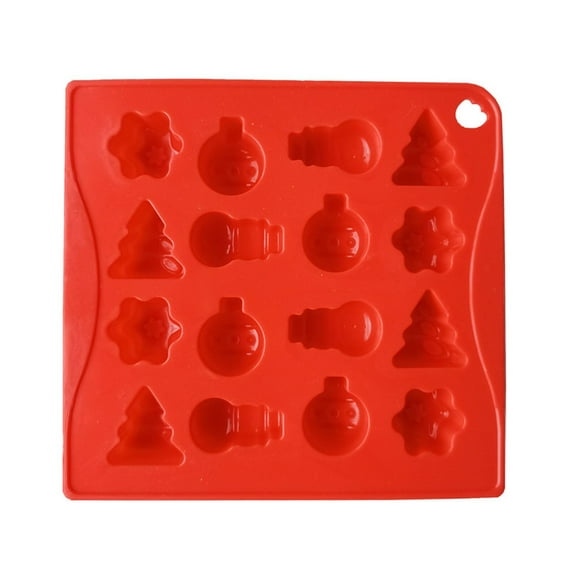 BSJJY Silicone Chocolate Molds - 16 Cavity Mini Christmas Candy Molds, Nonstick Silicone Bakeware for Chocolate, Candy, Gummy, Biscuit or Wax,1PCS
