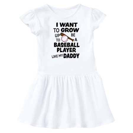 

Inktastic I Want To Grow up To Be A Baseball Player Like My Daddy Gift Baby Girl Dress