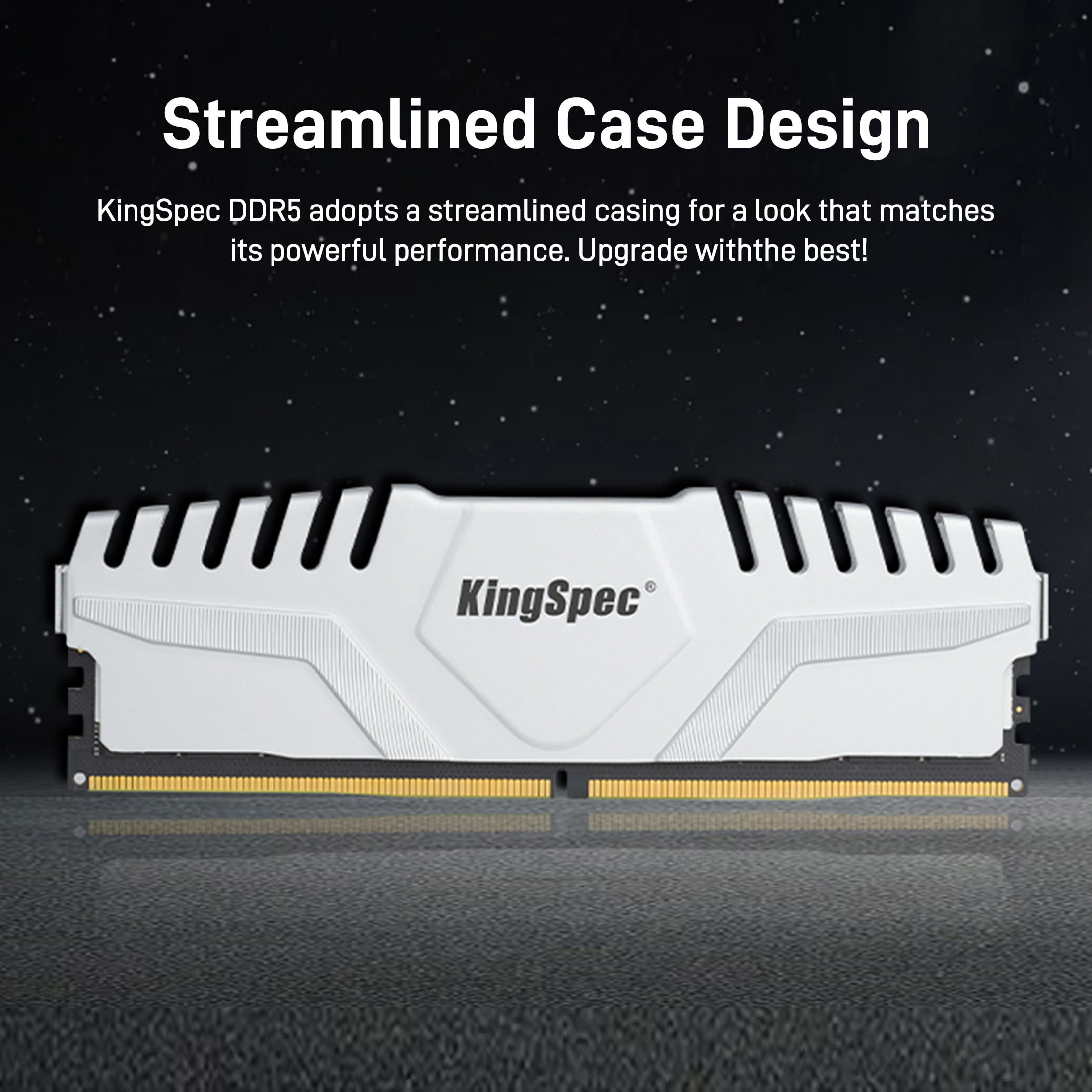 KingSpec DDR5 Computer Memory 32GB(2×16GB) 6000MHz RAM Desktop Memory PC Memories Module Gaming Memory Computer Silver White