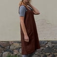 thumbnail image 5 of 2026 Cotton Linen Apron Cross Back Apron for Women with Big Pockets Square Pinafore Dress for Baking Cooking,Brown M, 5 of 7
