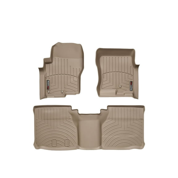 WeatherTech Custom Fit FloorLiners compatible with Frontier, Equator - 1st & 2nd Row, Tan