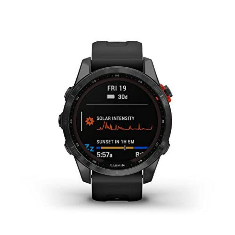 Garmin fenix 7S Solar 42mm Multisport GPS Smartwatch, Slate Gray with Black  Band 