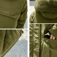 thumbnail image 5 of Hvyesh Winter Coats for Women Warm Zip Up Jackets Hooded Parka Outerwear with Faux Fur Hooded Army Green L, 5 of 6