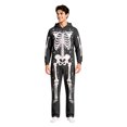 thumbnail image 6 of Adult Halloween Relaxed‑Fit One‑Piece Jumpsuit, Hooded Full‑Body Skeleton Pattern Long Sleeve Couple Loungewear, 6 of 8