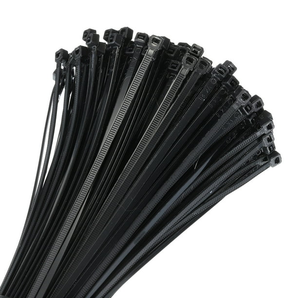 200 piezas 20 pulgadas 40 lbs bridas de cable autolock extra largas envolturas de bridas de nylon 3/16" para gestión de cables, negro