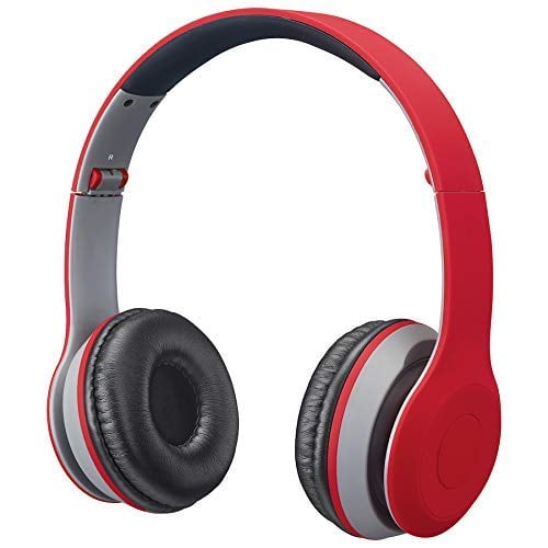 iLive Bluetooth Noise-Canceling Over-Ear Headphones, Matte Red, IAHB38R
