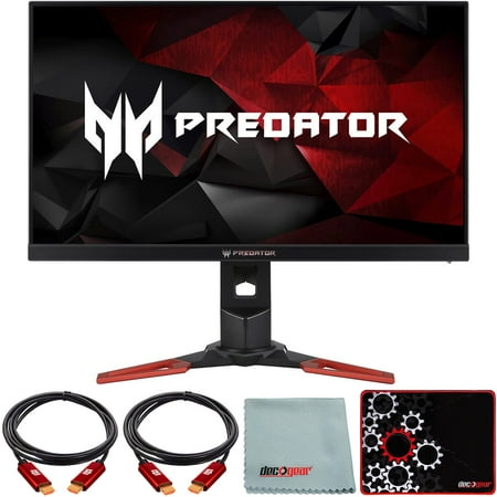 Acer UM.HX1AA.A01 Predator XB271HU Abmiprz 27 inch TN WQHD Gaming Monitor Bundle with Deco Gear HDMI Cable 2 Pack + Gamer Surface Mousepad + Screen Cloth