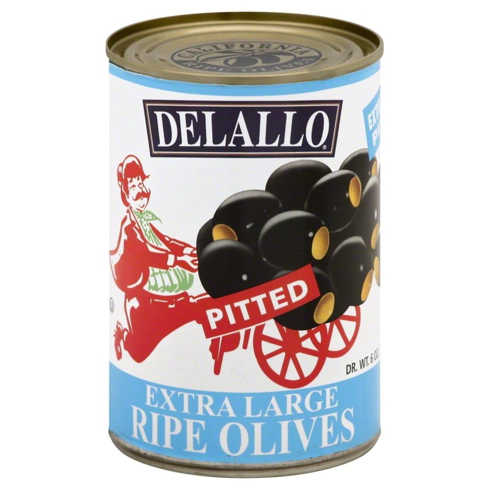 (2 Pack) DeLallo Pitted Extra Large Ripe Olives, 6 Oz
