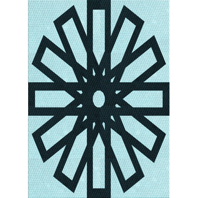Ahgly Company Machine Washable Indoor Rectangle Transitional Deep-Sea Blue Area Rugs, 2' x 4'