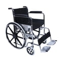 thumbnail image 1 of Silla de ruedas Estándar Magnimed cromada con Rin negro y asiento de lona Capacidad de carga 100kg, 1 of 5