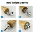 thumbnail image 3 of 3-Hole Tee Nut, 2PCS Metal M12 Bed Post Connector Screw-in T-Nut Bedpost Connector for Bed Sofa, 3 of 4