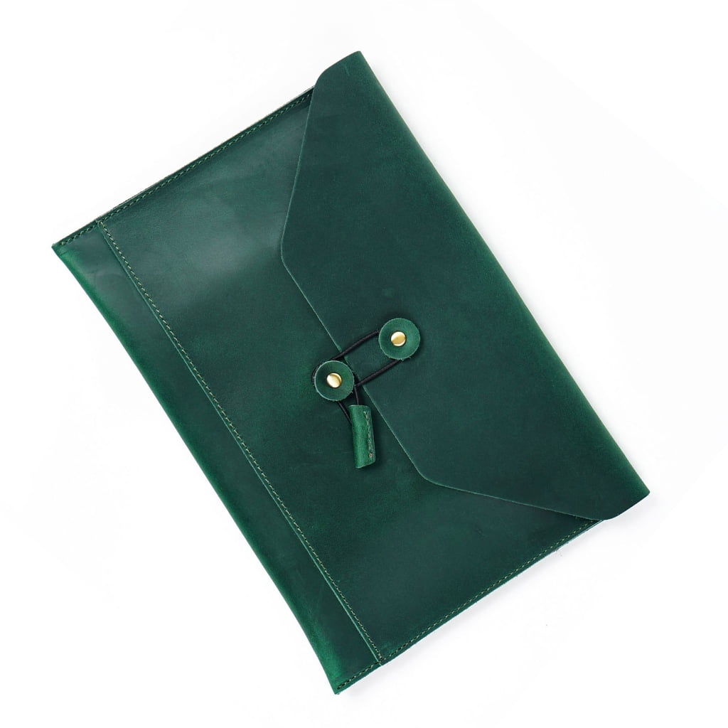 PU Leather File Folder with Multiple Card Slot, String Closure Document Holder