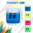 thumbnail image 4 of Pencil sharpener with cap, 2025 new double-hole compact colored handheld pencil sharpener, manual pencil sharpener, crayon colored liner pen small pencil sharpener (random color 1 piece), 4 of 6