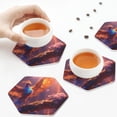 thumbnail image 6 of Bingfone Vintage Fantasy Bird Illustration Leather Drinks Coasters with Set of 6,Suitable for Home Kitchen,Coffee Cup Coasters Home Gift, 6 of 7