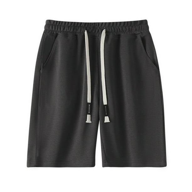 Pantalones cortos de playa con cintura elástica para hombre: mezcla de lino, cordón, múltiples bolsillos, estilo informal de verano, tallas M-XXXXXL
