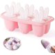 thumbnail image 1 of Molde para helado, molde para mini helados, paletas, molde para paletas de helado, sorbetes, moldes reutilizables para hacer helados, moldes Magnum para hacer sorbetes de yogur (rosa), 1 of 5