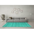 thumbnail image 3 of Ahgly Company Machine Washable Indoor Rectangle Abstract Turquoise Blue Contemporary Area Rugs, 7' x 9', 3 of 4
