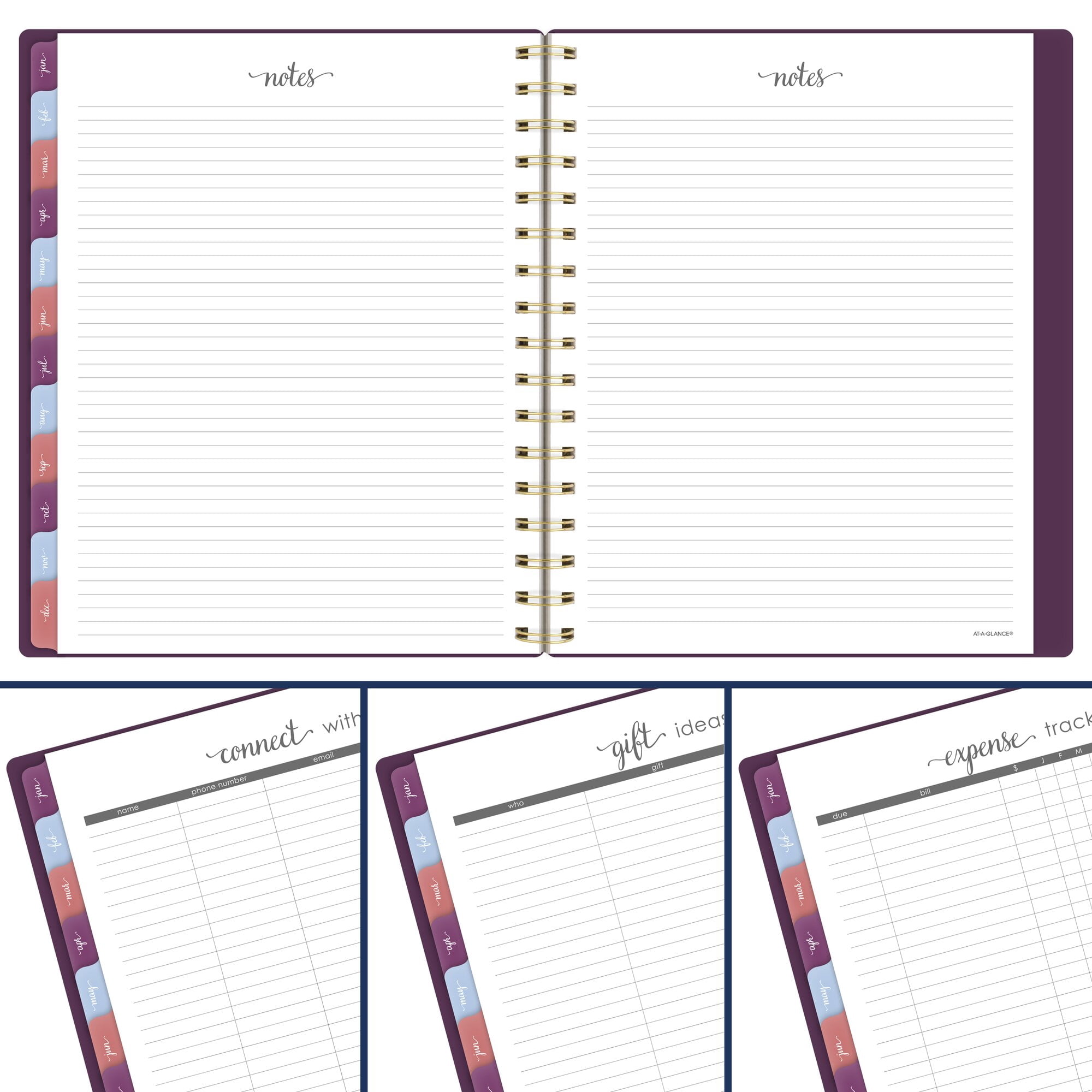 AT-A-GLANCE Harmony 2027 Weekly Monthly Planner Mulberry Medium 7 x 8 34 -