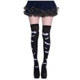thumbnail image 2 of GILIGEGE Halloween Knee High Sockings Skeleton Stockings Spiderweb Over Knee Socks Bats Cosplay Festival Party Stockings Skeleton Spooky Socks Over Knee Long Socks for Cosplay Over Knee Socks White, 2 of 3