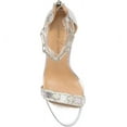 thumbnail image 4 of Lauren Lorraine Farla Rhinestones Open Toe Chain Ankle Strap Formal Prom Sandals (Silver, 9), 4 of 5