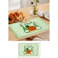 thumbnail image 6 of Placemats Set of 4, Happy St. Patrick''s Day Green Irish Gnome Plush Elf Scandinavian Table Place Mats,Heat Insulation Table Mats Set Washable Dining Placemats for Wedding Holiday Party Kitchen, 6 of 6