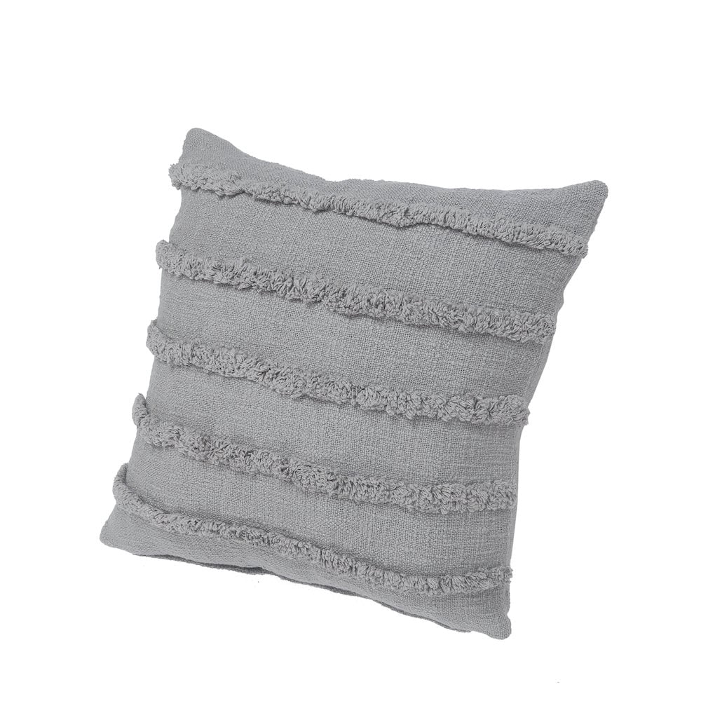 LR Home Rory Cotton Pillow Set of 2 in Gray, 20" x 20"