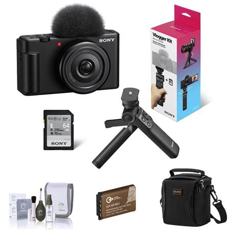 Sony ZV-1F 20.1MP Vlogging Camera with ACCVC1 Vlogger Accessories Kit Black