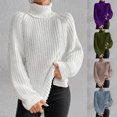 thumbnail image 2 of Utoimkio Women's Oversized Turtleneck Sweater Long Sleeve Knit Casual Warm 2025 Fall Pullover Sweaters Tops Winter Outfits, 2 of 6