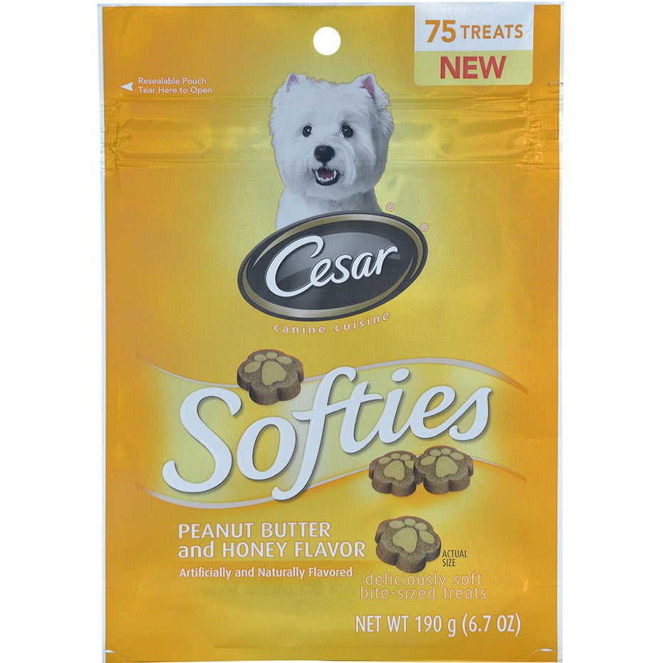 Cesar Softies Peanut Butter And Honey Dog Treats 6.7 Oz 75 Treats