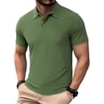 thumbnail image 2 of Bxsruta Men's Slim Fit Performance Polo Shirt Breathable Quick Dry Short Sleeve Golf Tops with Button Closure, 2 of 7