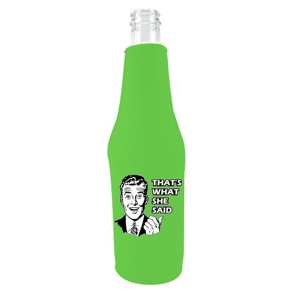 That's What She Said Beer Bottle Coolie (Bright Green)