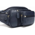 thumbnail image 4 of MARRANT Genuine Leather Fanny Pack for Men, Large Capacity Crossbody Waist Bag with Multiple Zipper Pockets,Dark Blue, 4 of 8