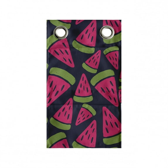 Melon Hanging Pocket Organizer, Creative Fruit Pattern with Slices of Watermelon, Printed Polyester Storage Bag with Pockets, 9" x 16", Blue Dark Coral