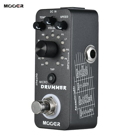 MOOER MICRO DRUMMER Digital Drum Machine Guitar Effect Pedal With Tap Tempo Function True Bypass Full Metal