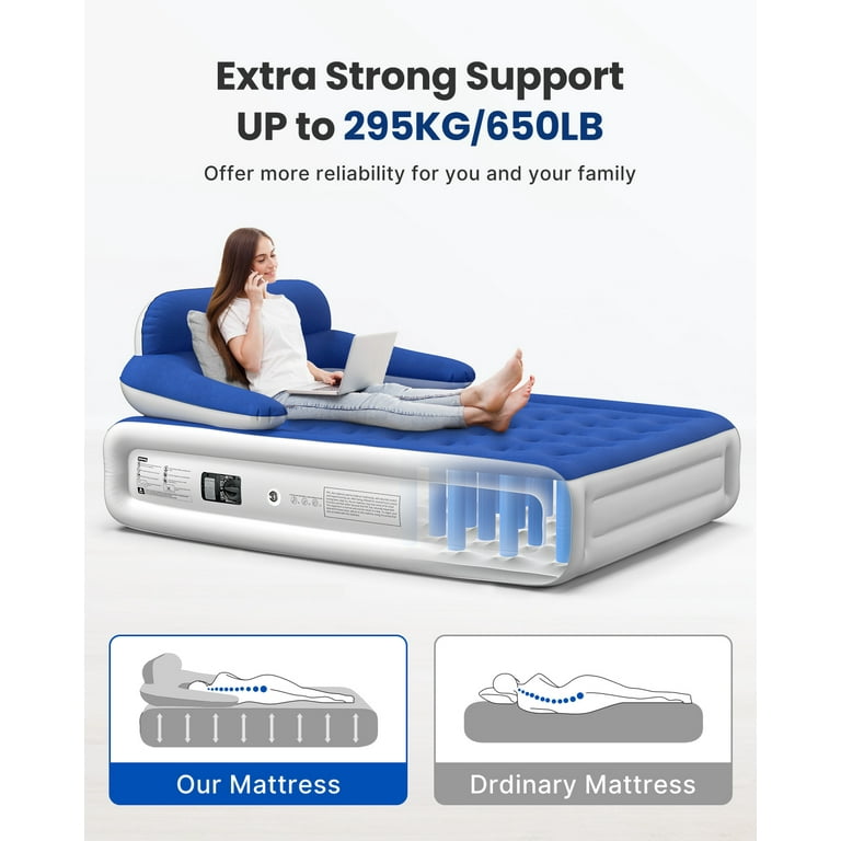 Air mattress with headboard walmart top