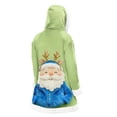 thumbnail image 4 of Unisex Casual and Fashionable Plush Collar Hooded Long Sleeve Jacket with Christmas Printing, for Men and Women Daily Use,Army Green,2XL, 4 of 6