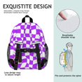 thumbnail image 5 of Purple and White Wavy Checkered Pattern Backpack for School, Cute School Bag with Adjustable Shoulder Straps and Padded Back, 15"x11.42"x5.5", 5 of 5
